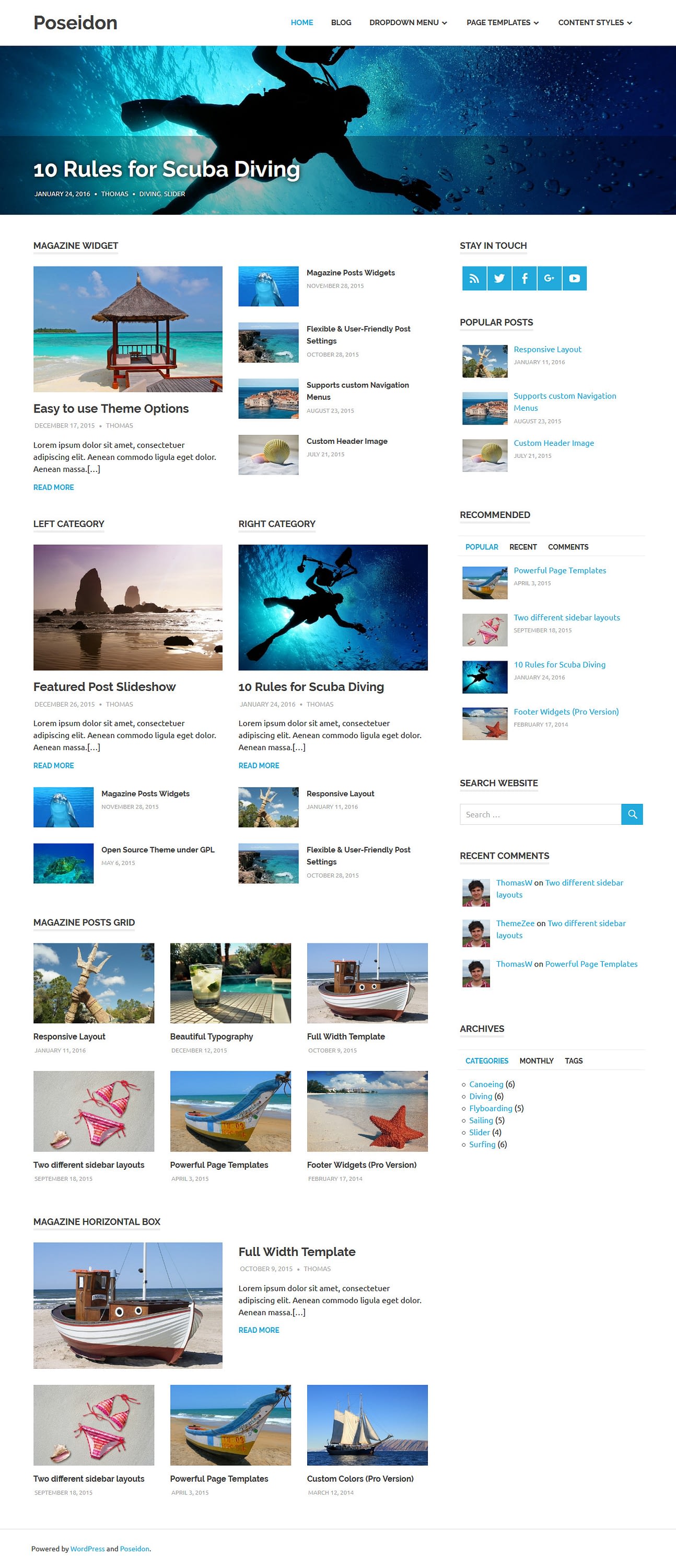 10+ Best Free FullScreen WordPress Themes poseidon best free fullscreen wordpress theme - 10+ Best Free FullScreen WordPress Themes