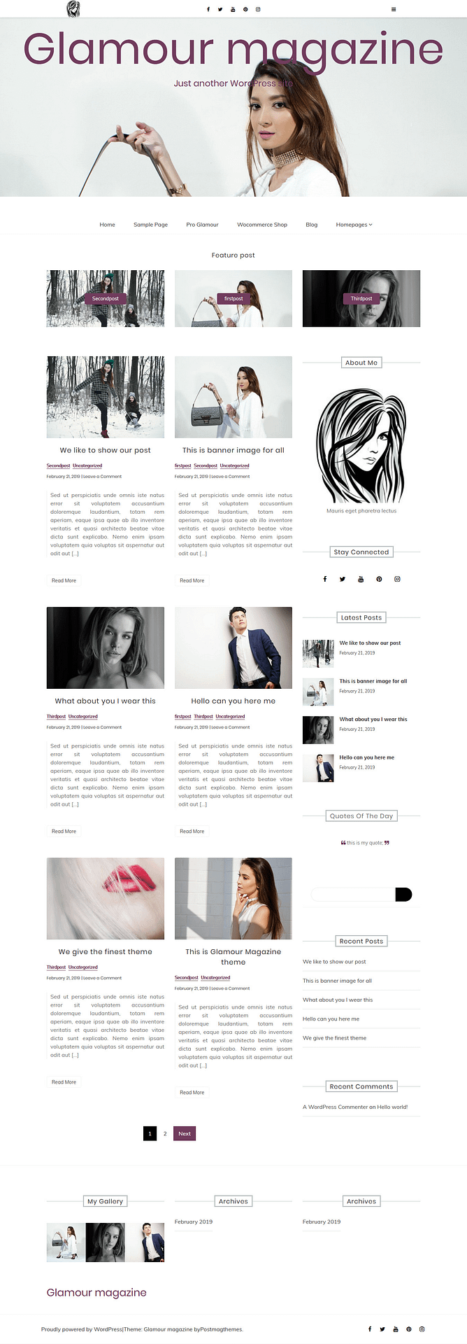 10+ Best Free Review WordPress Themes glamour magazine best free review wordpress theme - 10+ Best Free Review WordPress Themes