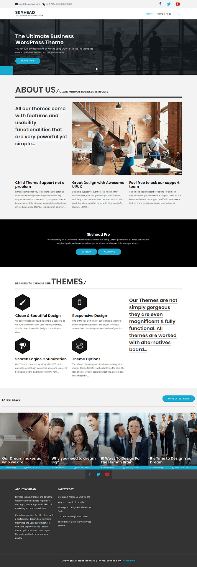 10+ Best Free Mobile App WordPress Themes skyhead best free mobile app wordpress theme - 10+ Best Free Mobile App WordPress Themes