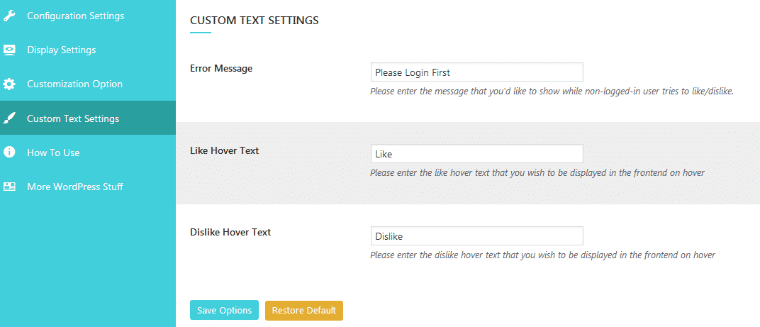 How to Add Like/Dislike Buttons on WordPress Comments? (Step by Step Guide) everest comment rating lite custom text settings - How to Add Like/Dislike Buttons on WordPress Comments? (Step by Step Guide)