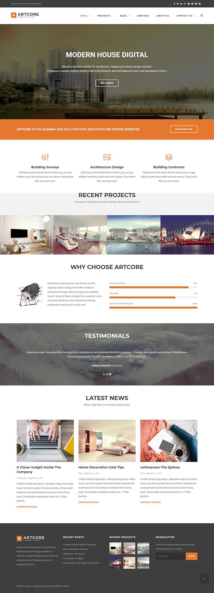 10+ Best Premium Architecture WordPress Themes artcore best premium architecture wordpress theme - 10+ Best Premium Architecture WordPress Themes