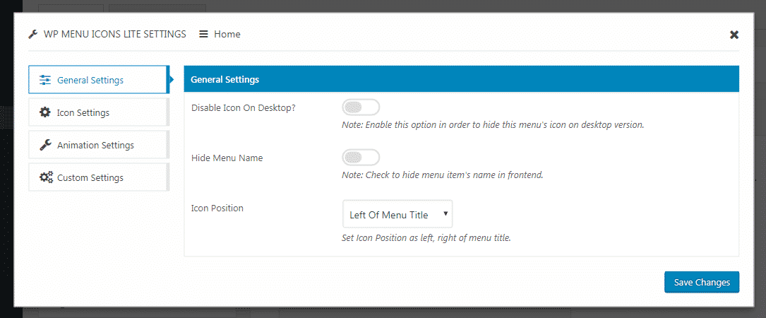 How to Add Custom Font Icons on WordPress Menu? (Step by Step Guide) wp menu icons lite general settings - How to Add Custom Font Icons on WordPress Menu? (Step by Step Guide)