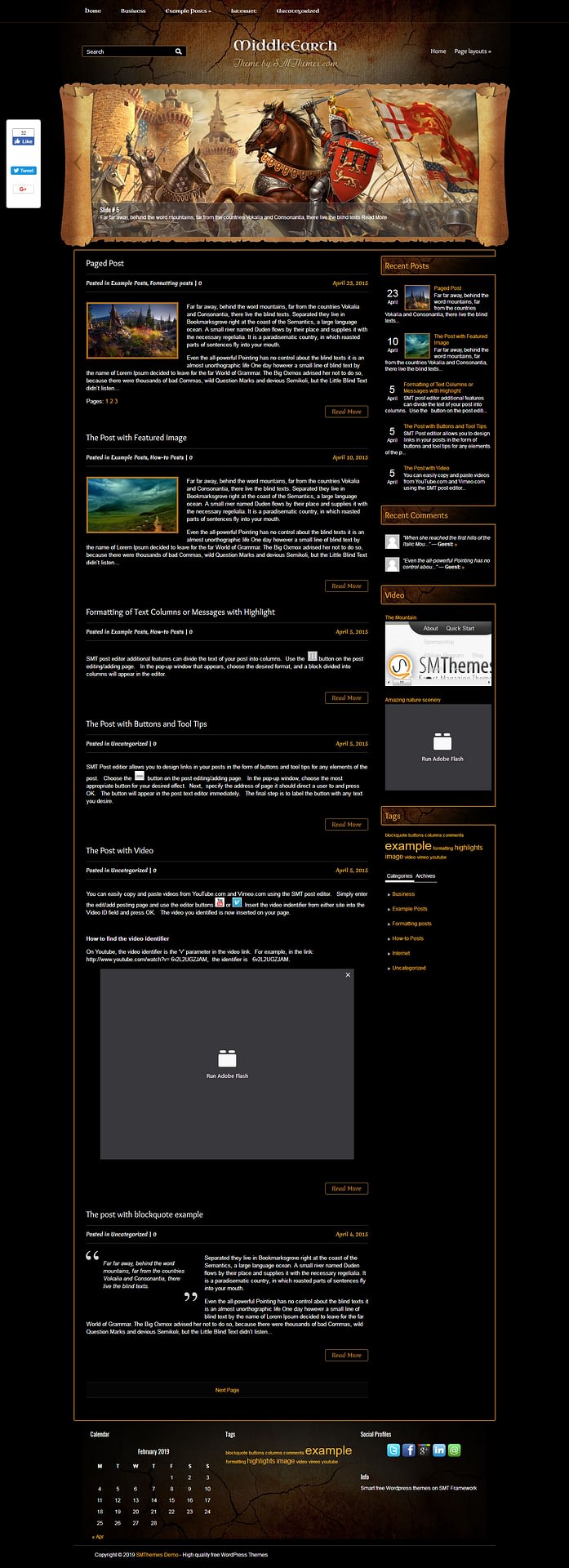 10+ Best Free Gaming WordPress Themes middleearth best free gaming wordpress theme - 10+ Best Free Gaming WordPress Themes