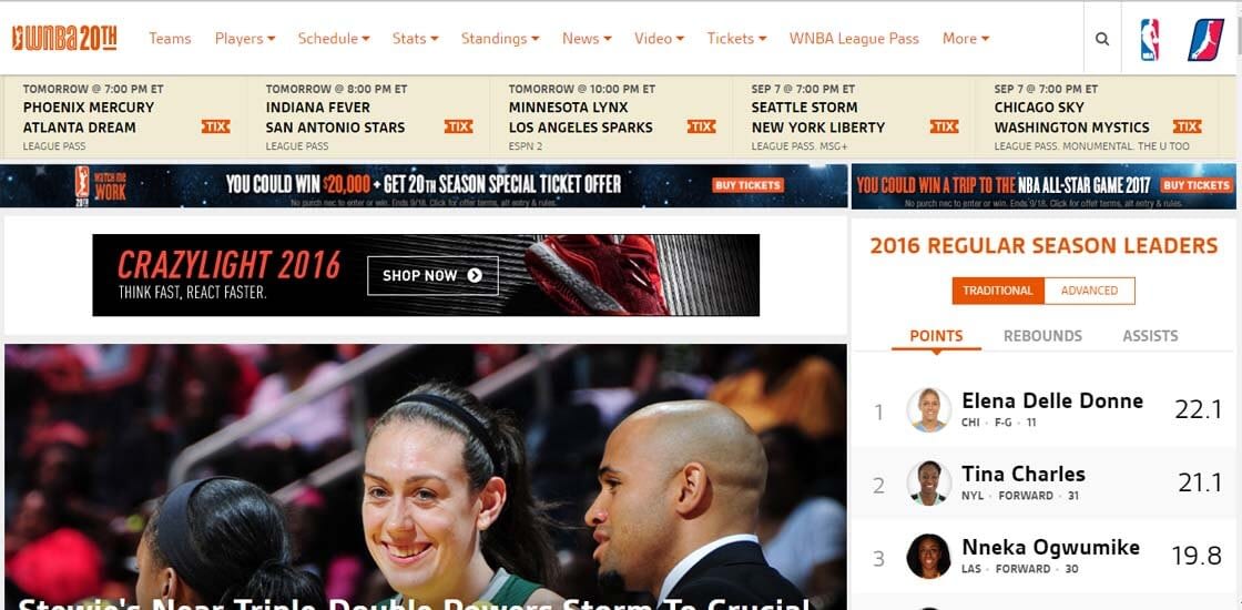 47 Famous Websites Using WordPress As Their CMS WNBA website - 47 Famous Websites Using WordPress As Their CMS