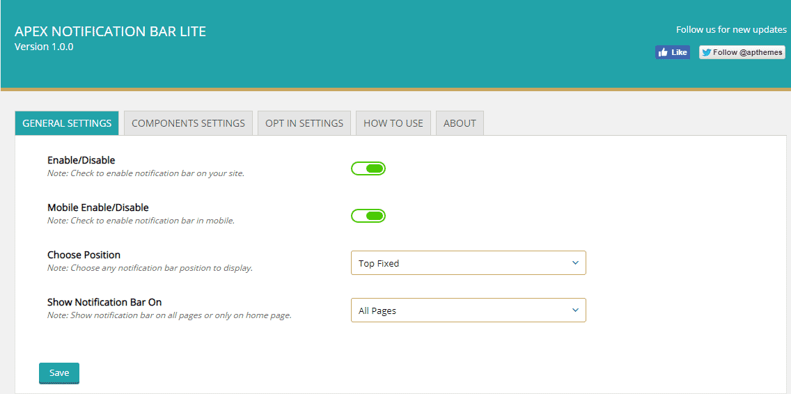 How to Add Notification Bar on WordPress Website? (Step by Step Guide) apex general settings - How to Add Notification Bar on WordPress Website? (Step by Step Guide)