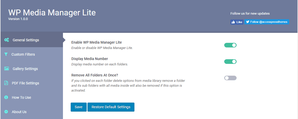 How to Manage Media Files using WP Media Manager Lite? (Step by Step Guide) wp media manager general settings - How to Manage Media Files using WP Media Manager Lite? (Step by Step Guide)