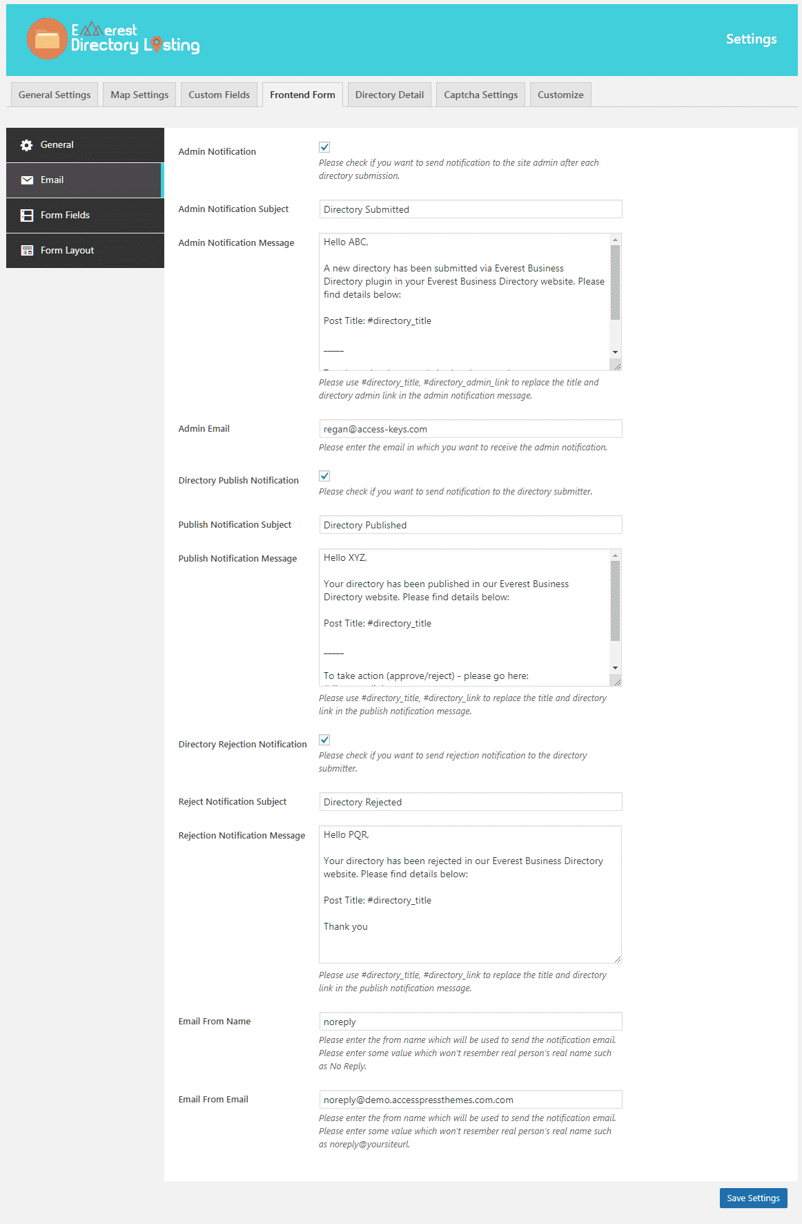 How to create Business Directories in your WordPress Website? (Step by Step Guide) form email settings - How to create Business Directories in your WordPress Website? (Step by Step Guide)