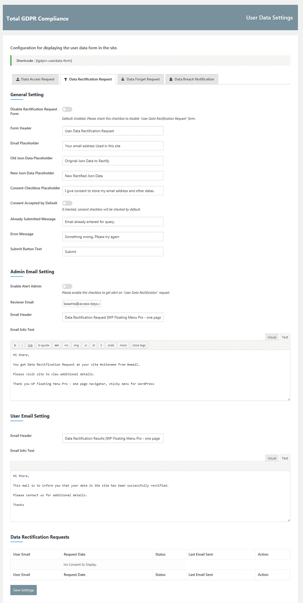 How to make your WordPress Website EU GDPR Compliance? (Step by Step Guide) total gdpr compliance user data recification - How to make your WordPress Website EU GDPR Compliance? (Step by Step Guide)