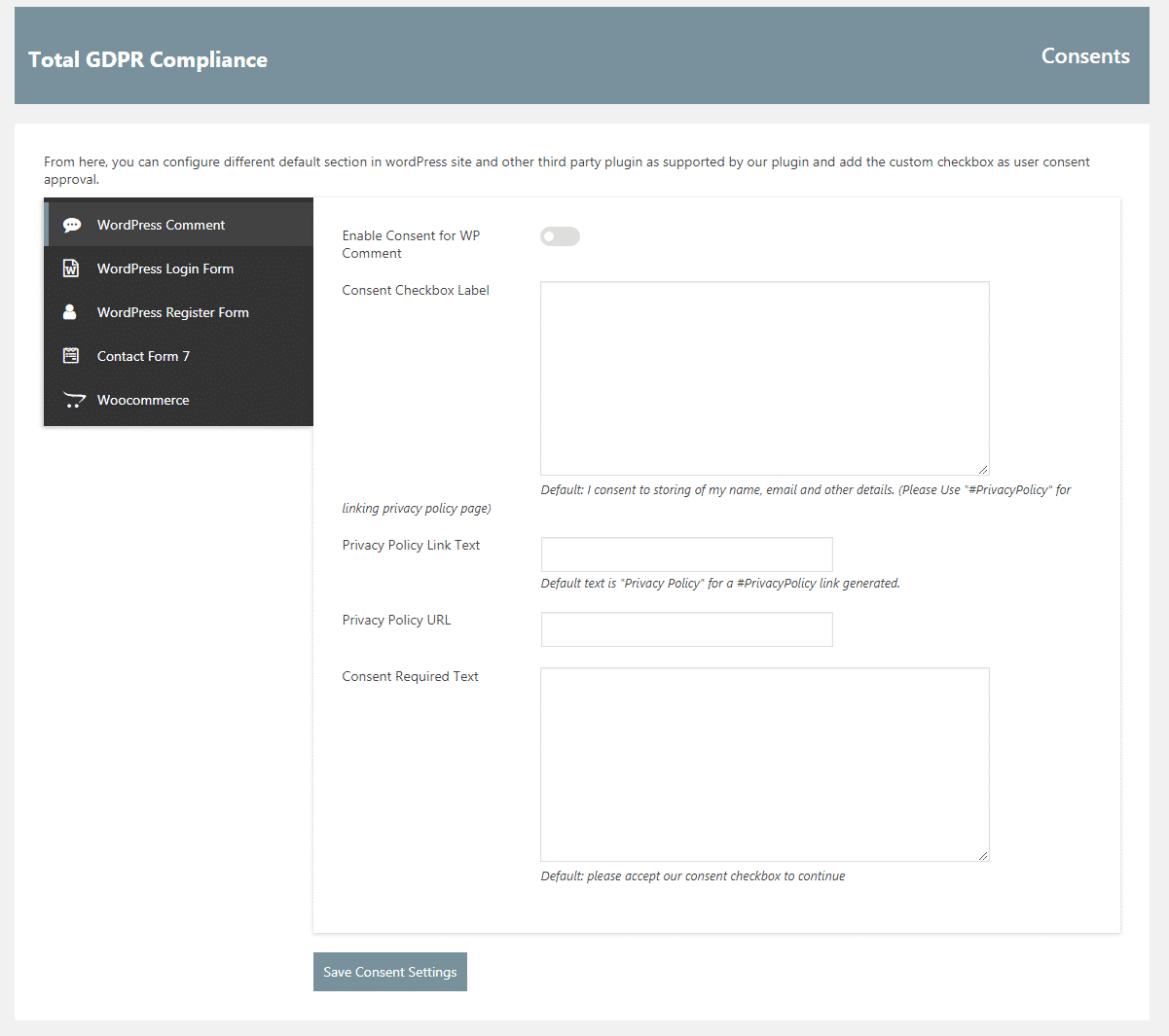 How to make your WordPress Website EU GDPR Compliance? (Step by Step Guide) total gdpr compliance plugin consents - How to make your WordPress Website EU GDPR Compliance? (Step by Step Guide)