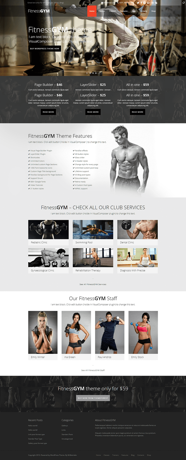 10+ Best Premium Sports WordPress Themes fitnessgym best premium sports wordpress theme - 10+ Best Premium Sports WordPress Themes
