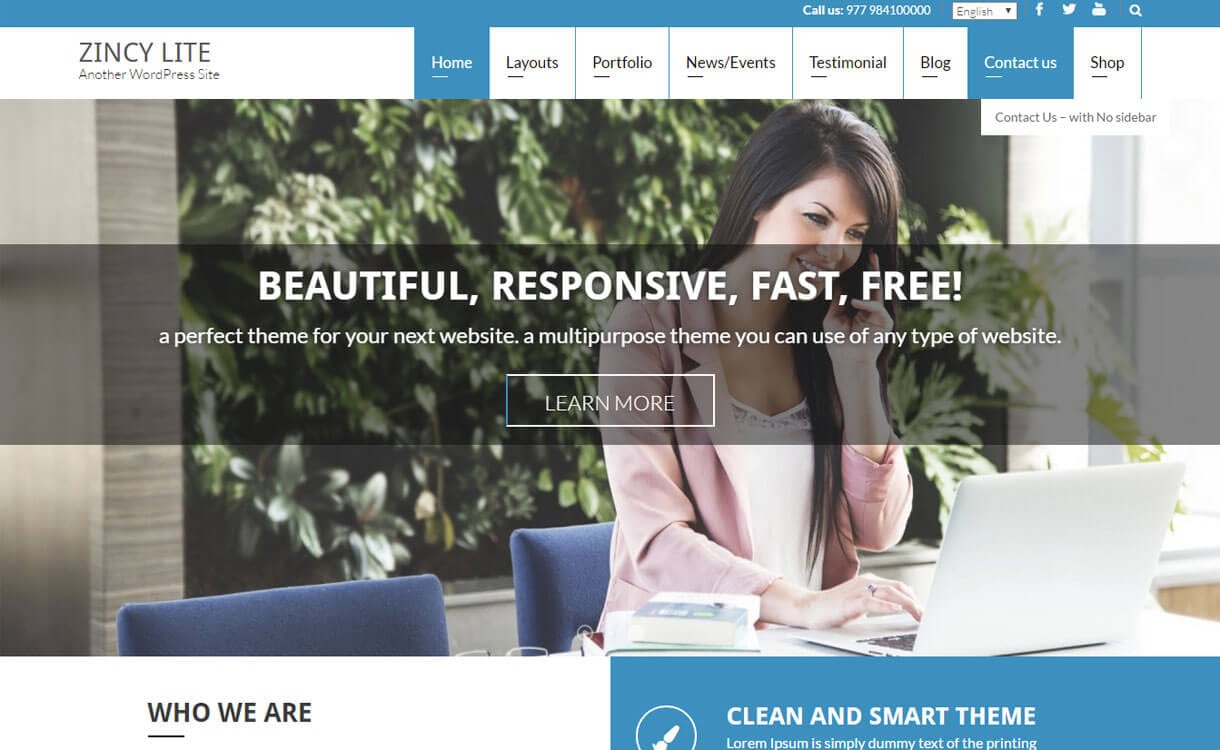 15+ Best Free WordPress Portfolio Themes 2019 Zincy Lite - 15+ Best Free WordPress Portfolio Themes 2019