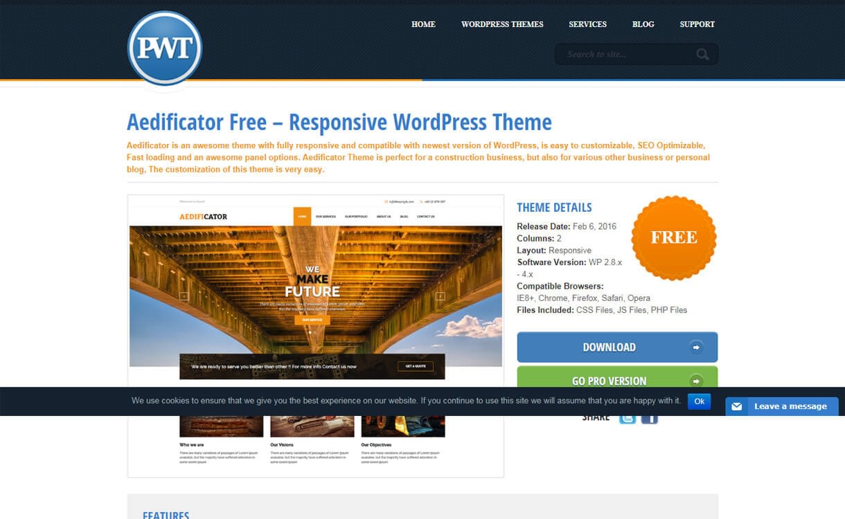 20+ Best Free WordPress Construction Company Themes for 2019 aedificator best free const - 20+ Best Free WordPress Construction Company Themes for 2019