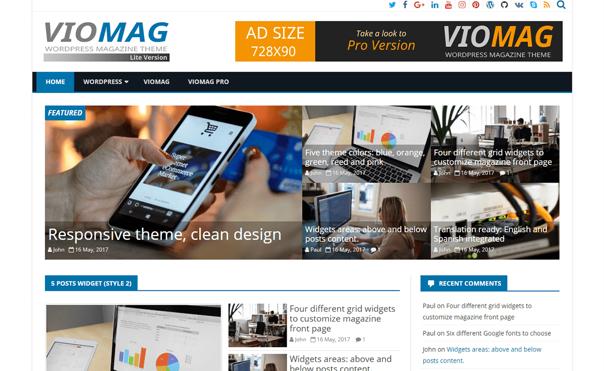 25+ Best Free Magazine WordPress Themes For 2019 viomag magazine wordpress theme - 25+ Best Free Magazine WordPress Themes For 2019