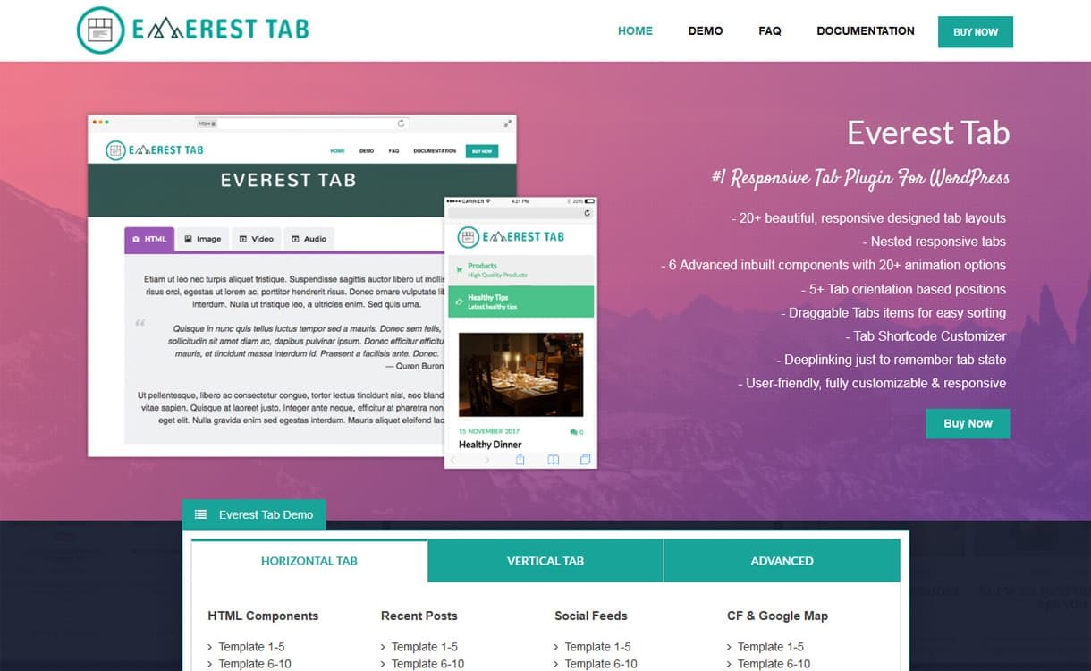 5+ Best Responsive WordPress Tab Plugins 2019 everest tab - 5+ Best Responsive WordPress Tab Plugins 2019