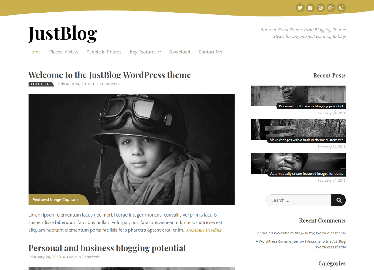 21+ Best Free WordPress Themes April 2018 justblog best free wordpress themes april - 21+ Best Free WordPress Themes April 2018