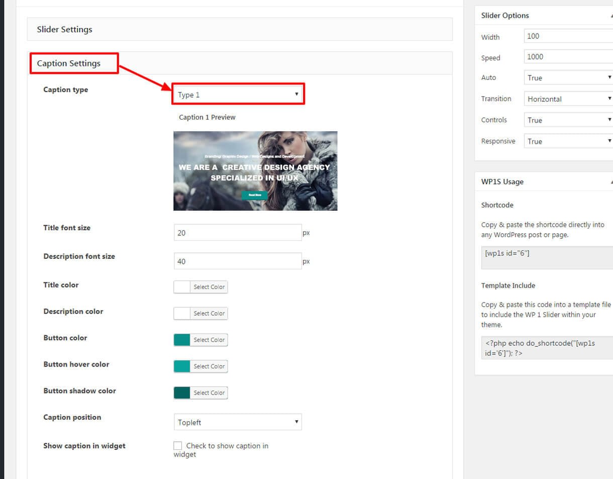 Best Free Responsive WordPress Slider Plugin 2019 - WP 1 Slider caption setting 1 - Best Free Responsive WordPress Slider Plugin 2019 - WP 1 Slider