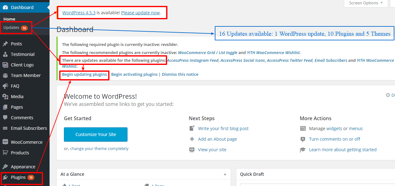 15 Simple Tricks to Protect Your WordPress Site From Being Hacked update wordpress themes and plugins - 15 Simple Tricks to Protect Your WordPress Site From Being Hacked