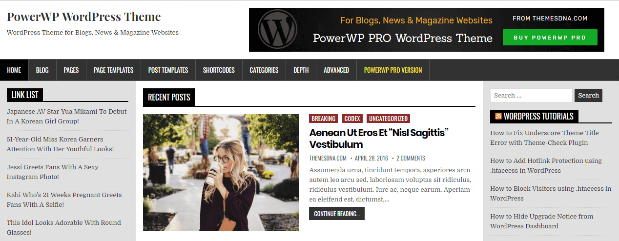 21+ Best Free WordPress Themes June 2018 PowerWP WordPress Theme – WordPress Theme for Blogs News Magazine Websites as Smart Object 3 - 21+ Best Free WordPress Themes June 2018