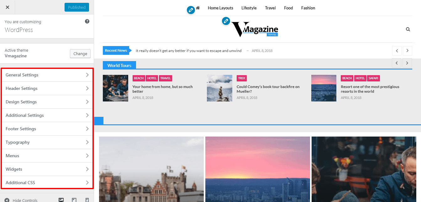 VMagazine Review - A hassle free, simple, clean and beautiful WordPress theme to start your news and magazine website vmagazine customizer - VMagazine Review - A hassle free, simple, clean and beautiful WordPress theme to start your news and magazine website