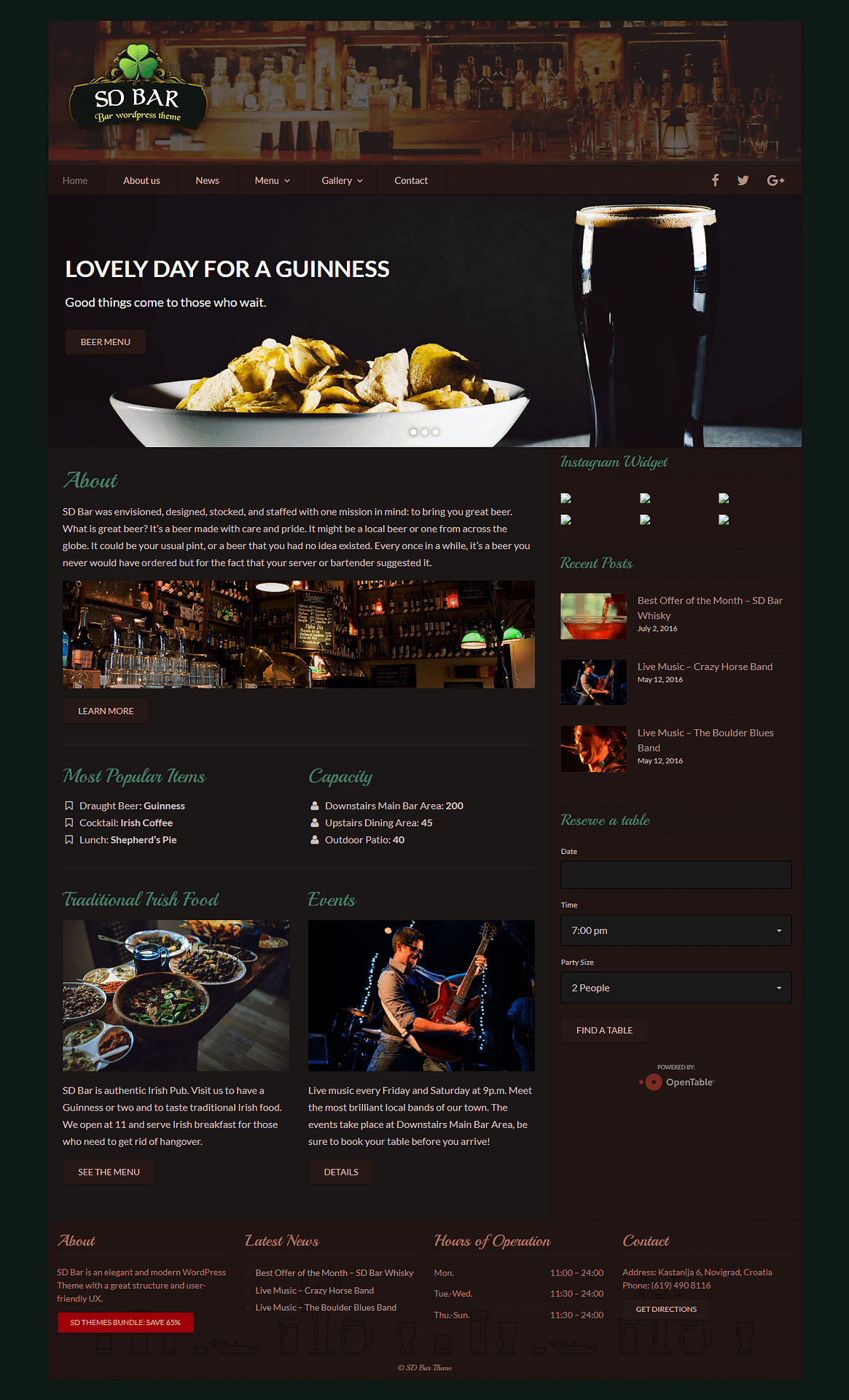 10+ Best Premium Bar and Pub WordPress Themes sd bar best premium bar pub wordpress theme - 10+ Best Premium Bar and Pub WordPress Themes