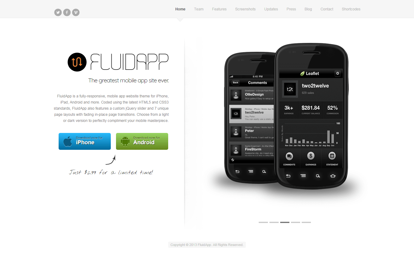 10+ Best Premium Mobile App WordPress Themes fluidapp best premium mobile app wordpress theme - 10+ Best Premium Mobile App WordPress Themes