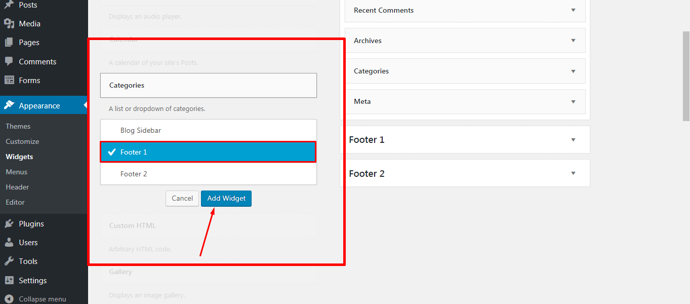 How to add a widget on your WordPress website footer? (Step by Step Guide) Adding Widget in the Footer 2 - How to add a widget on your WordPress website footer? (Step by Step Guide)