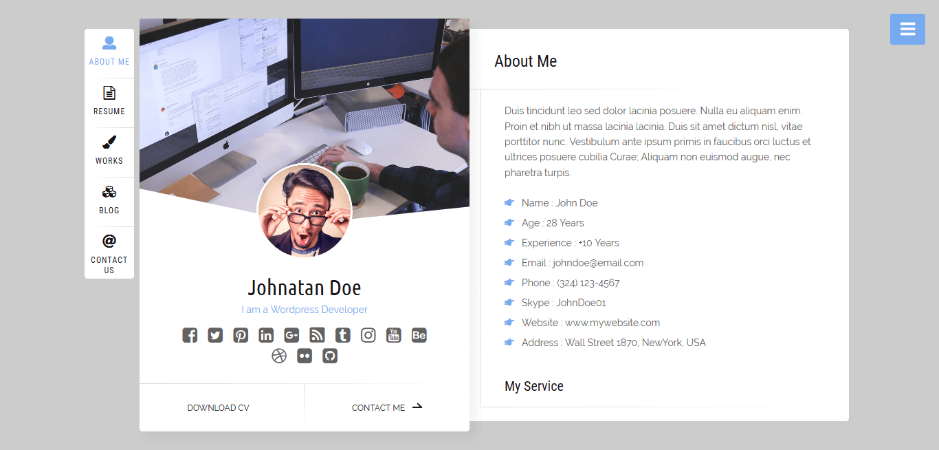 25+ Best Free WordPress Themes August 2018 my vcard resume best free wordpress themes august - 25+ Best Free WordPress Themes August 2018