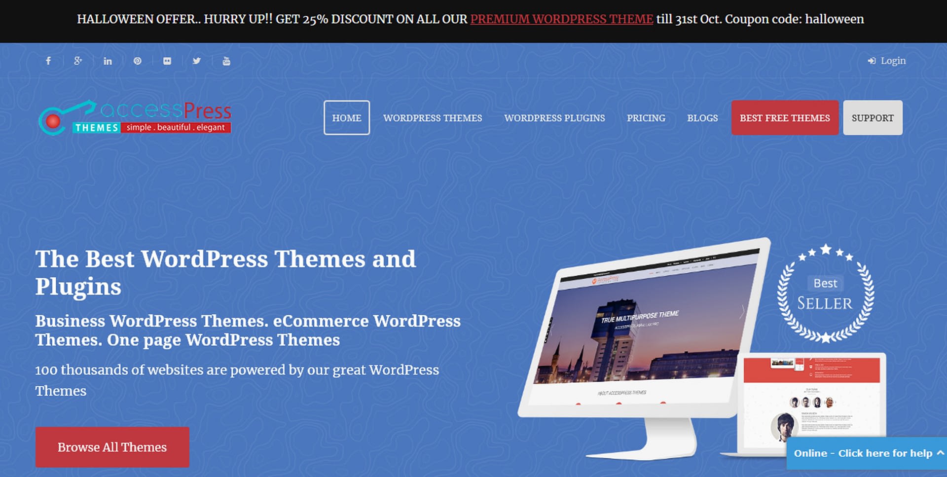Best WordPress Deals and Discounts for Halloween 2018 (Upto 50% Off) accesspress themes halloween offer - Best WordPress Deals and Discounts for Halloween 2018 (Upto 50% Off)