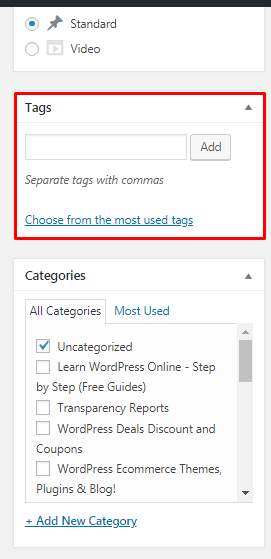 How to add tags and categories in WordPress posts? Screenshot 11 - How to add tags and categories in WordPress posts?