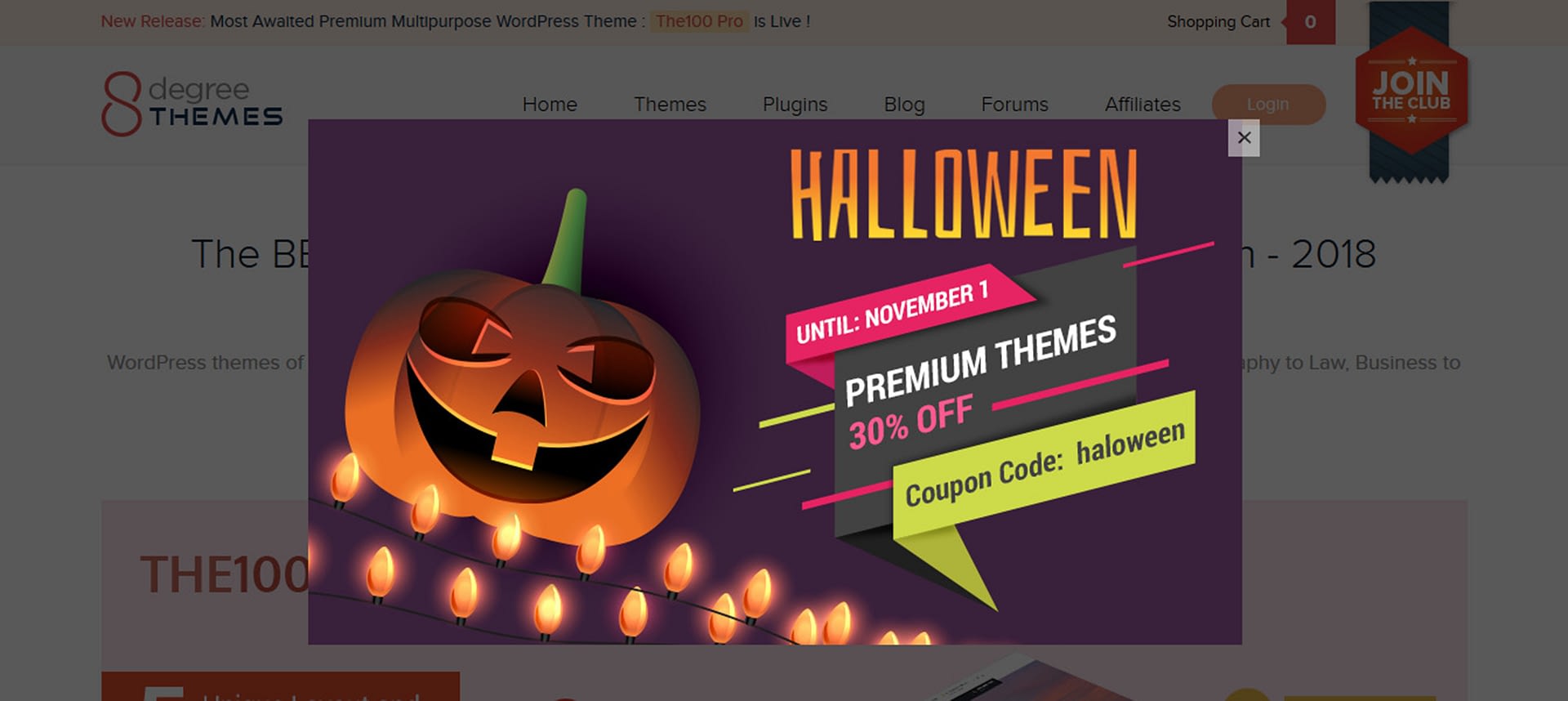 Best WordPress Deals and Discounts for Halloween 2018 (Upto 50% Off) 8degree themes halloween offer - Best WordPress Deals and Discounts for Halloween 2018 (Upto 50% Off)