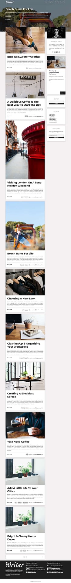 10+ Best Free Minimal WordPress Themes writer blog best free minimal wordpress theme - 10+ Best Free Minimal WordPress Themes