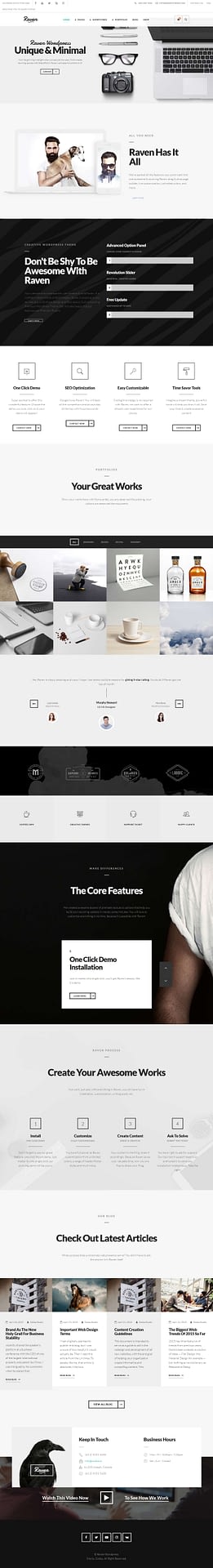 10+ Best Premium Minimal WordPress Themes 2019 raven best premium minimal wordpress theme - 10+ Best Premium Minimal WordPress Themes 2019