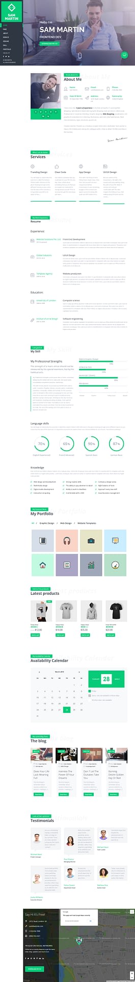 10+ Best Premium Resume WordPress Themes sam martin best premium resume wordpress theme - 10+ Best Premium Resume WordPress Themes