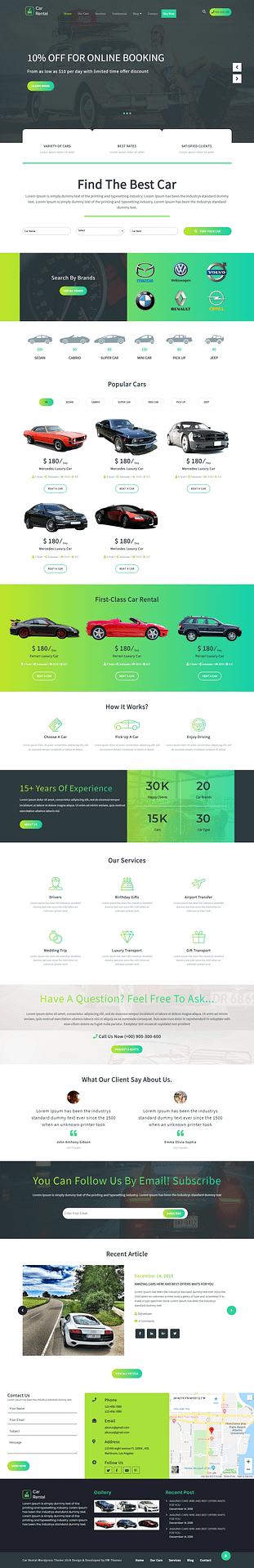 10+ Best Free Automobile WordPress Themes vw car renta best free automobile wordpress theme - 10+ Best Free Automobile WordPress Themes
