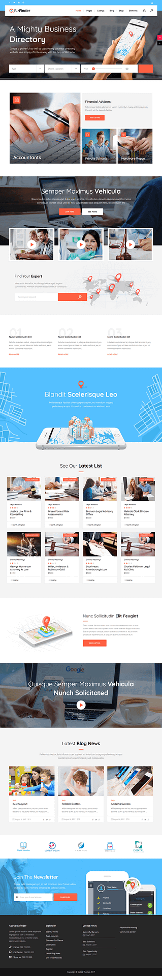 10+ Best Premium Classified WordPress Themes bizfinder best premium classified wordpress theme - 10+ Best Premium Classified WordPress Themes