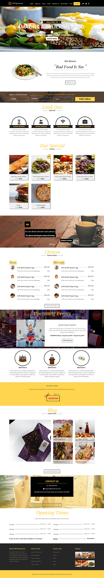 10+ Best Free Bar and Pub WordPress Themes vw restaurant lite best free bar pub wordpress theme - 10+ Best Free Bar and Pub WordPress Themes