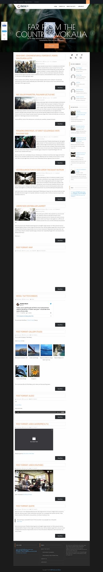10+ Best Free Gaming WordPress Themes gamelab best free gaming wordpress theme - 10+ Best Free Gaming WordPress Themes