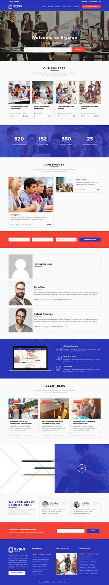 10+ Best Premium LMS WordPress Themes elysian best premium lms wordpress theme - 10+ Best Premium LMS WordPress Themes