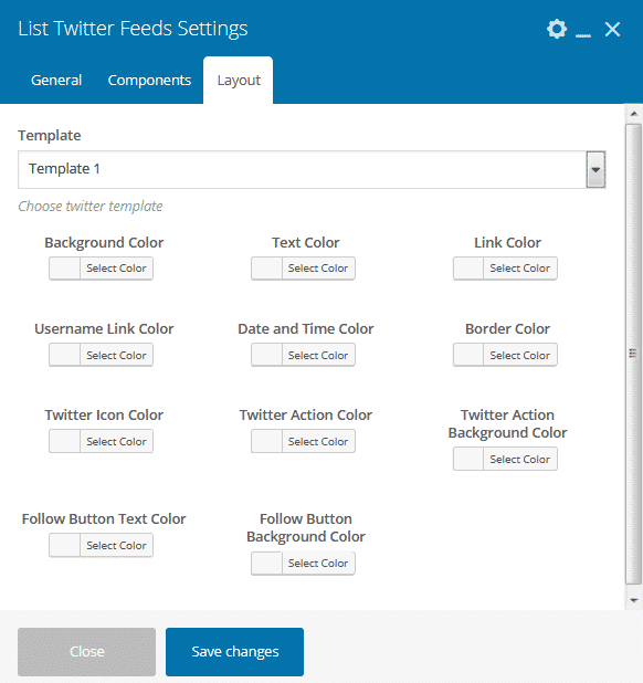 How to Showcase Twitter Feed for your WP Bakery powered WordPress website? layout list view settings - How to Showcase Twitter Feed for your WP Bakery powered WordPress website?