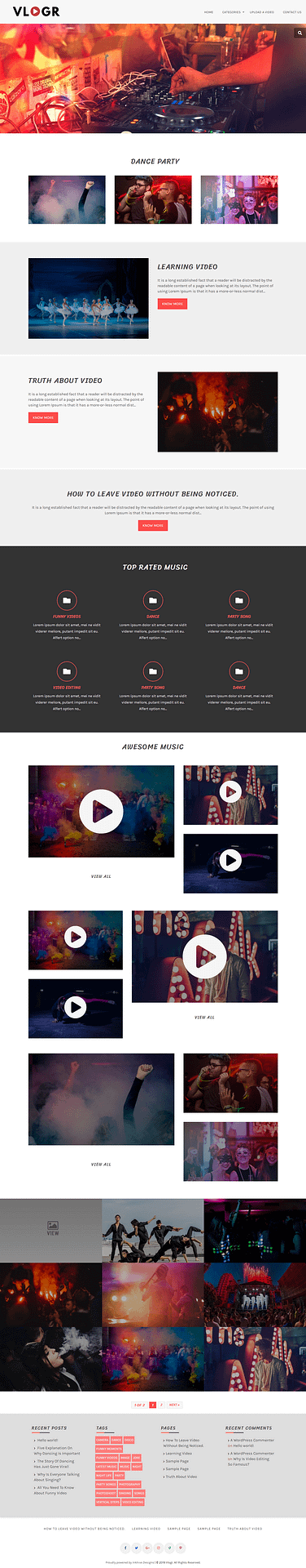 10+ Best Free Video and Music WordPress Themes vlogr best free video and music wordpress theme - 10+ Best Free Video and Music WordPress Themes