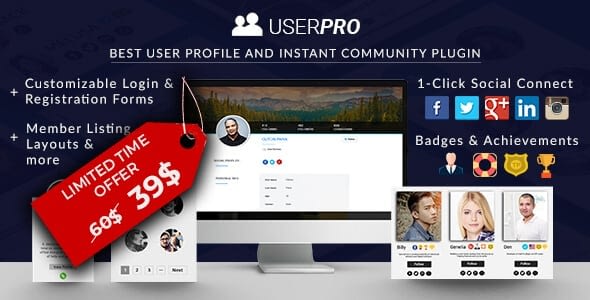 5+ Best WordPress Social Login Plugins 2019 (Facebook login, Twitter Login / Twitter Auth, G+ Login, LinkedIn, VKontakte, Instagram, Foursquare, WordPress, Buffer Login) userpro - 5+ Best WordPress Social Login Plugins 2019 (Facebook login, Twitter Login / Twitter Auth, G+ Login, LinkedIn, VKontakte, Instagram, Foursquare, WordPress, Buffer Login)