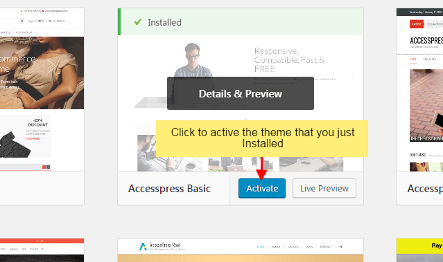 How to install new WordPress Theme in your website step 5 - How to install new WordPress Theme in your website