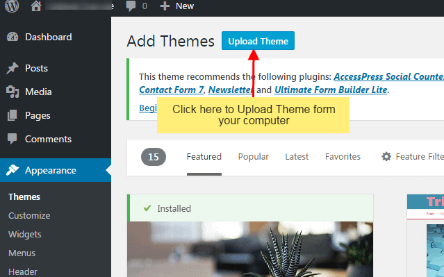 How to install new WordPress Theme in your website w2step3 - How to install new WordPress Theme in your website