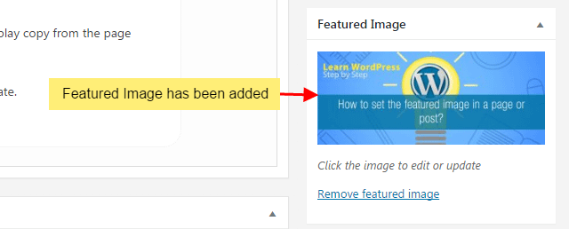 How to set the featured image in a page or post? step 8 - How to set the featured image in a page or post?
