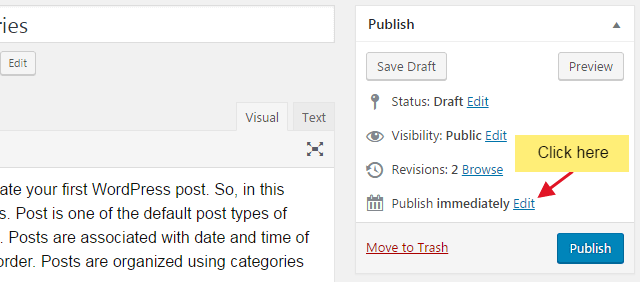 How to create your first WordPress post? schedule step 1 - How to create your first WordPress post?