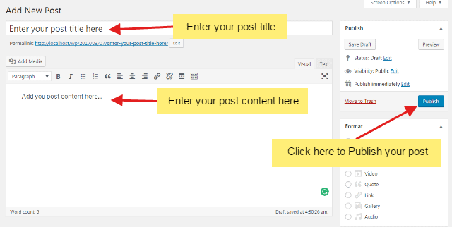 How to create your first WordPress post? step 2 - How to create your first WordPress post?