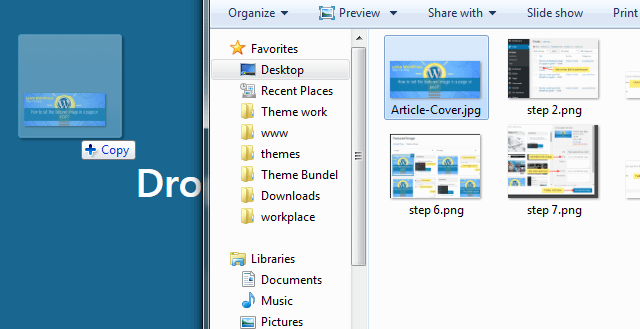 How to set the featured image in a page or post? drag n drop - How to set the featured image in a page or post?