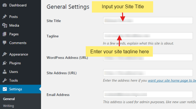 How to change WordPress website's title and tagline? step2 1 - How to change WordPress website's title and tagline?