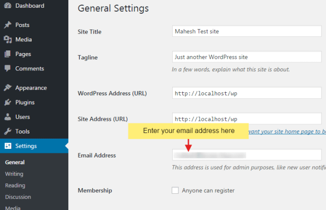 How to change admin email of your WordPress website step2 2 - How to change admin email of your WordPress website