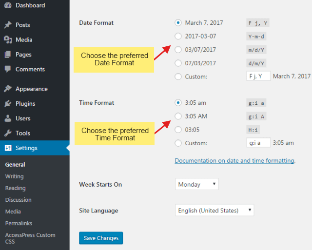How to change the default date/time format of WordPress website step2 5 - How to change the default date/time format of WordPress website